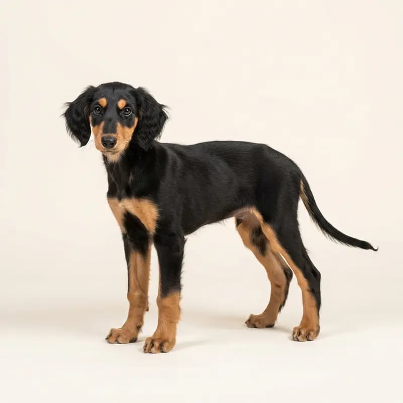 Saluki Welpe in Sort med tan