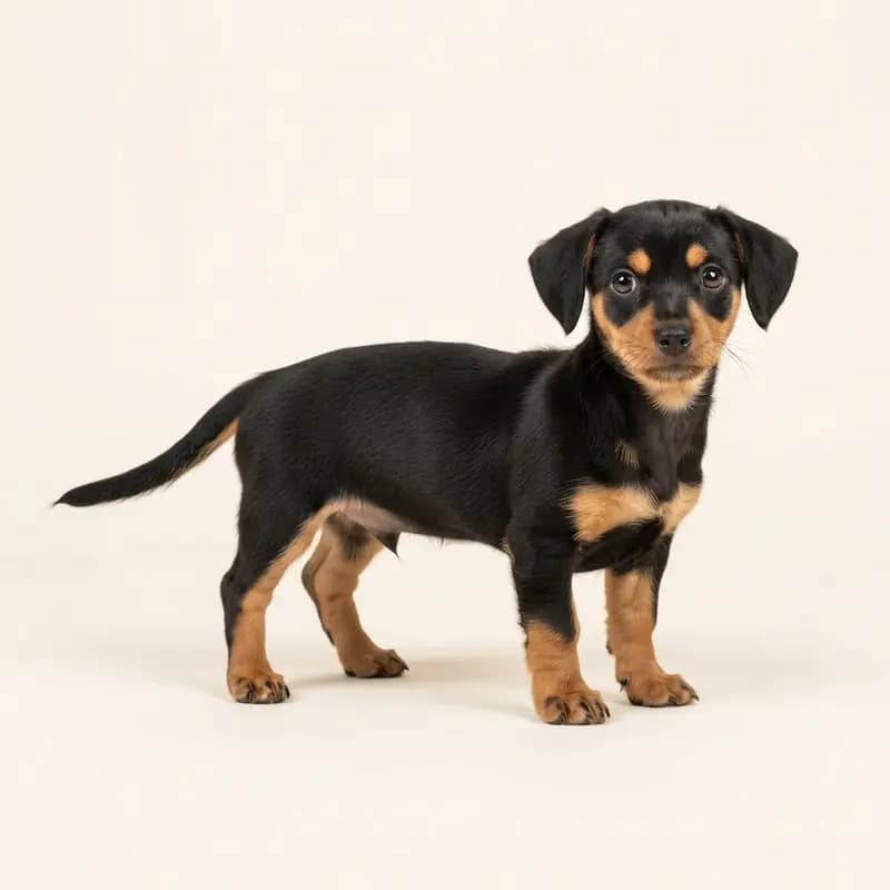 Chiweenie Welpe in Sort med tan