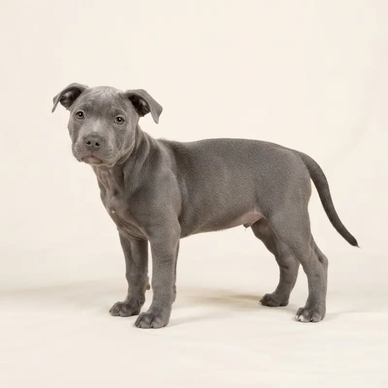 Amerikansk Staffordshire Terrier Welpe in Blå