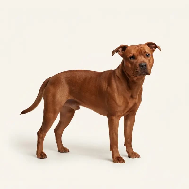 Voksen Amerikansk Staffordshire Terrier i Rød