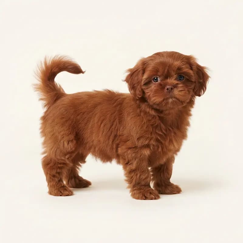 Shih Tzu Welpe in Rød