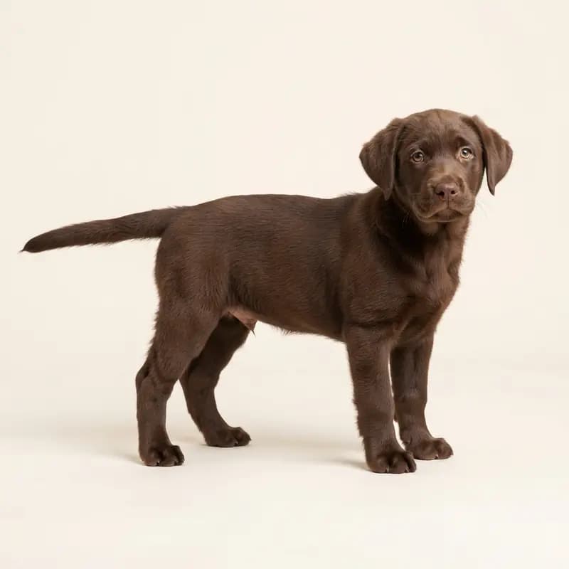 Labrador Retriever Welpe in Chocolat