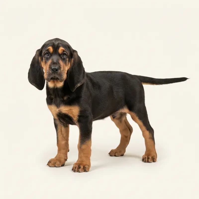 Chien de Saint-Hubert Welpe in Noir et feu