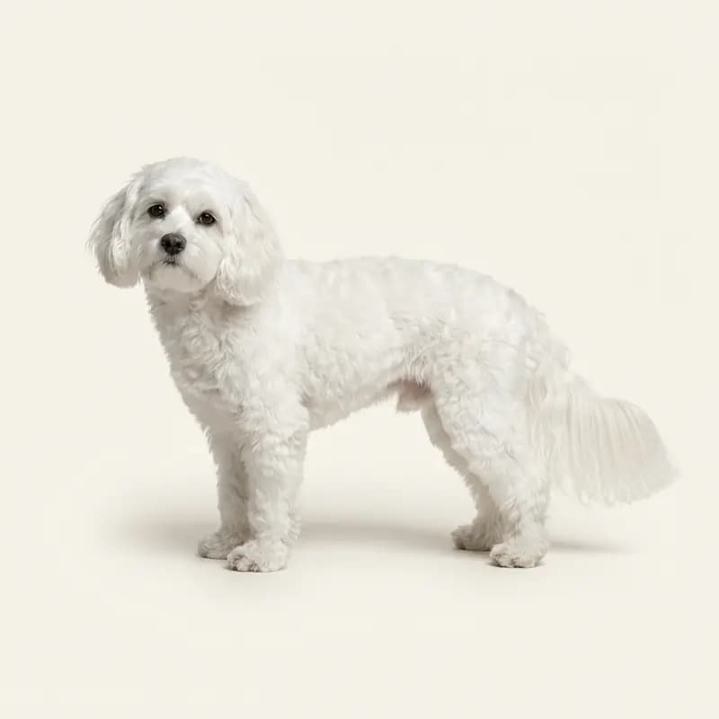 Voksen Cavapoo i Hvid