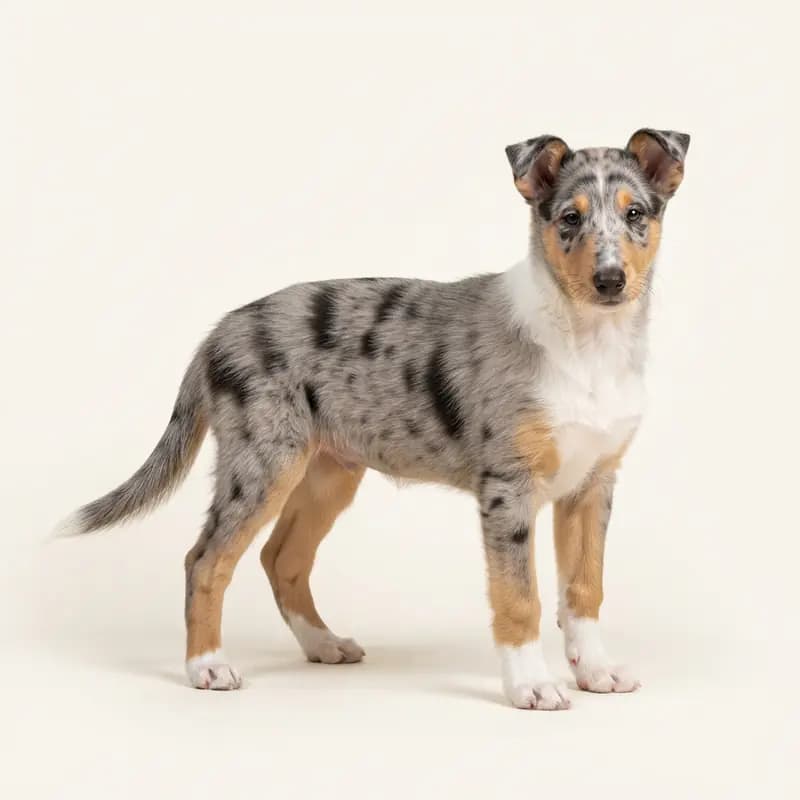 Kortharige Collie Welpe in Blue merle