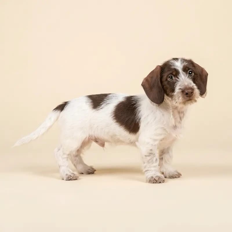 Gravhund (trådhåret) Welpe in Broget