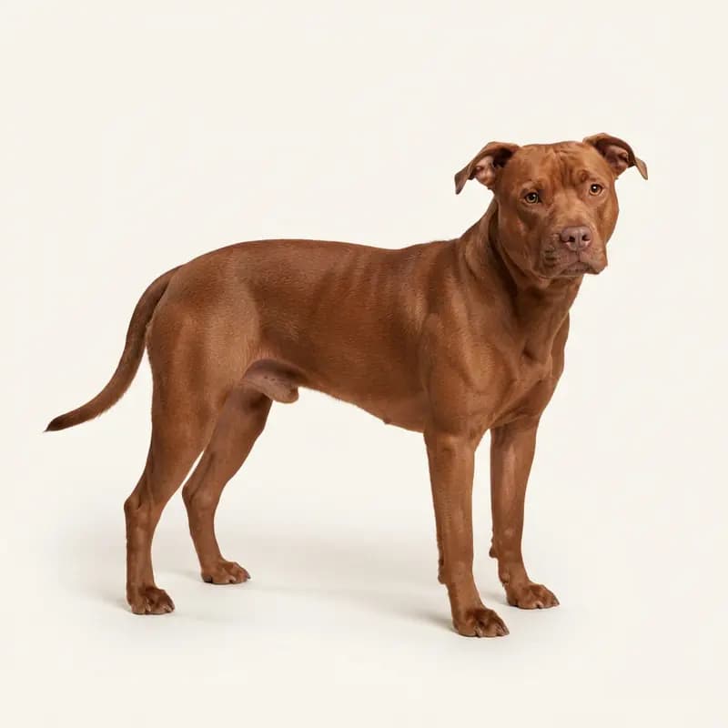Volwassen Amerikaanse Pitbullterriër in Rood