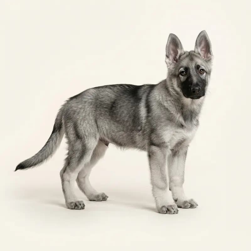 Doğu Avrupa Çoban Köpeği Welpe in Gri