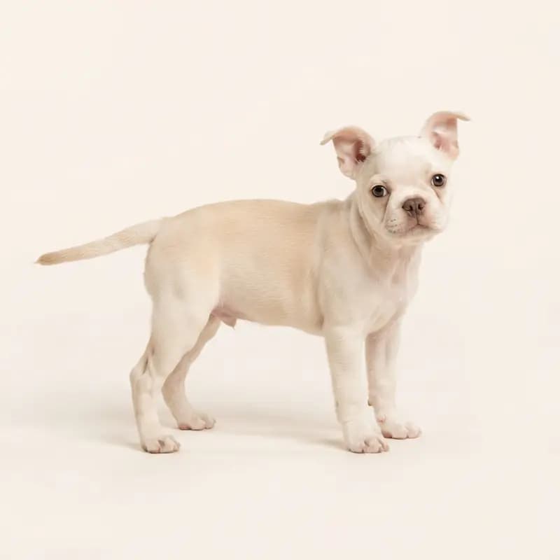 Boston Terrier Welpe in Creme