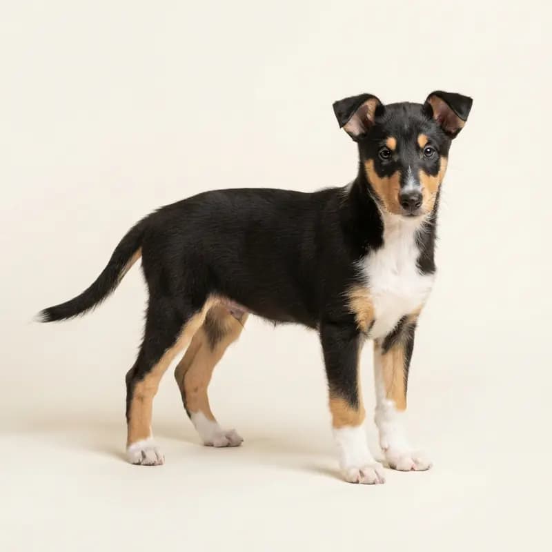 Kortharige Collie Welpe in Driekleurig