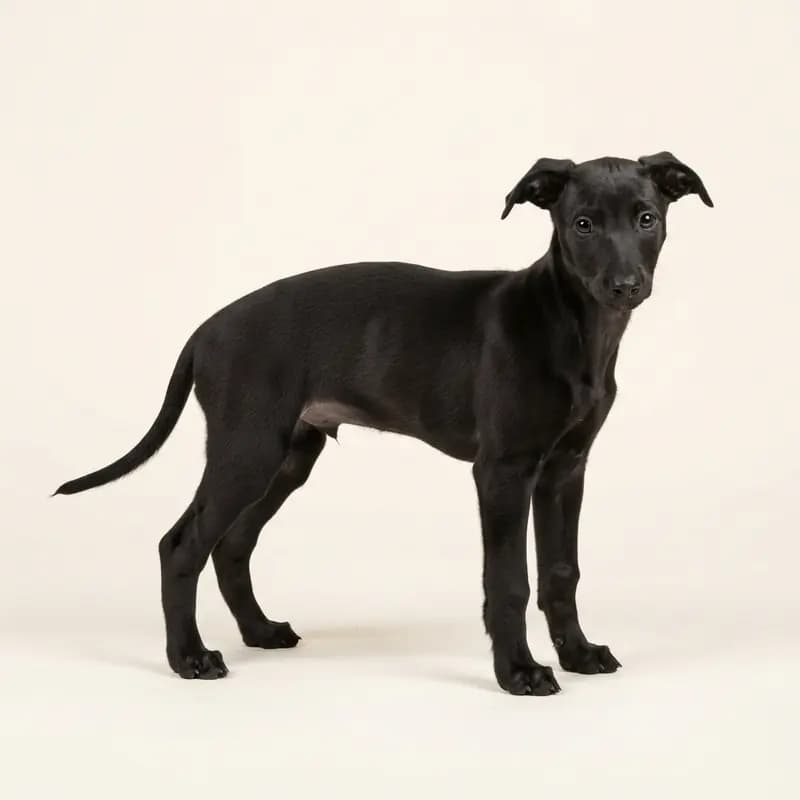 Whippet Welpe in Sort