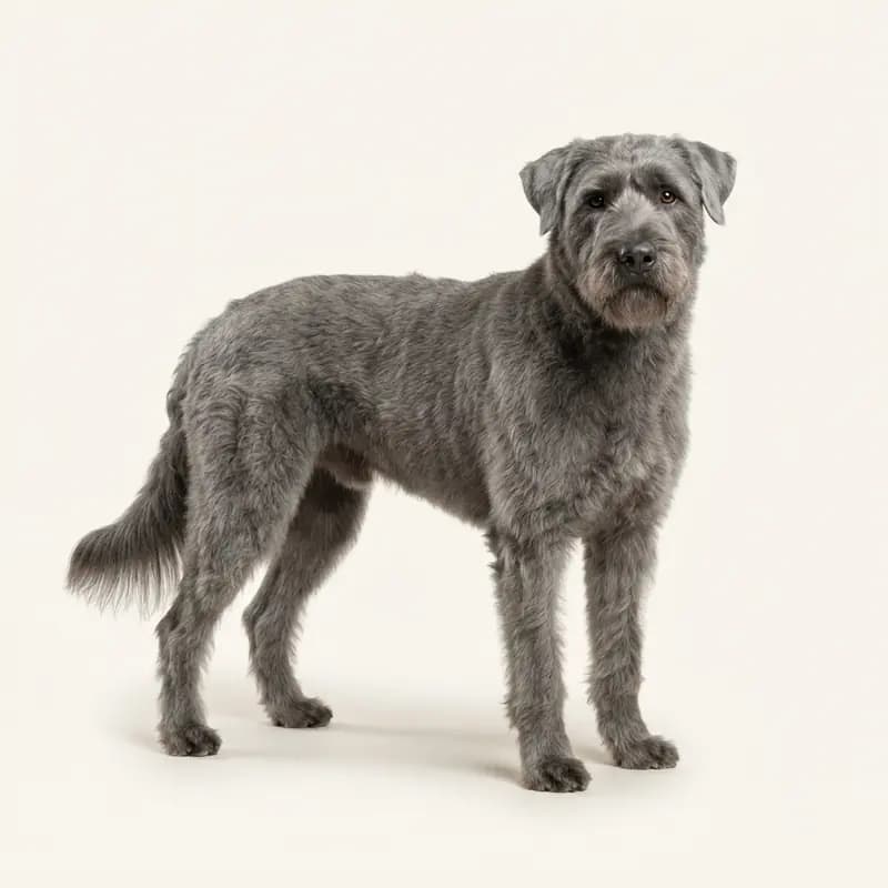 Gri renginde yetişkin Bouvier des Ardennes