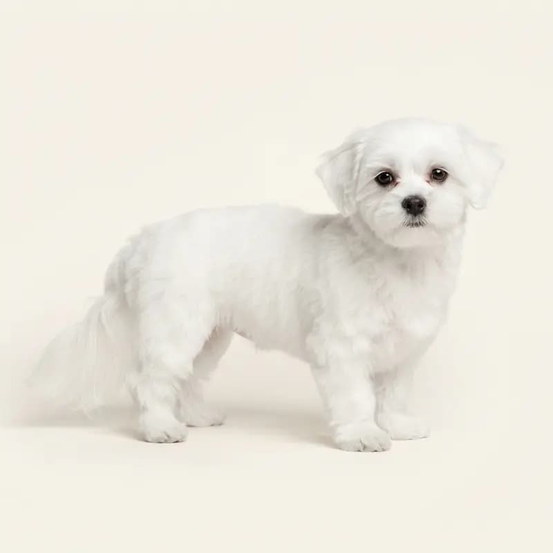 Lhasa Apso Welpe in Beyaz