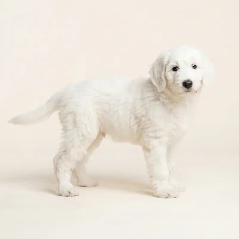 Sheepadoodle Welpe in Hvid