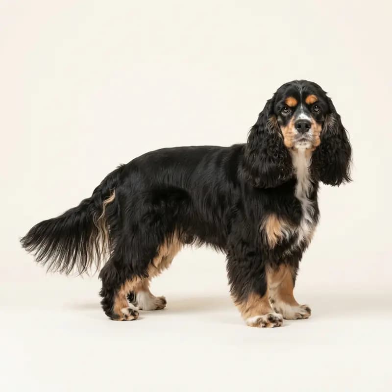 Voksen Amerikansk Cocker Spaniel i Trefarvet