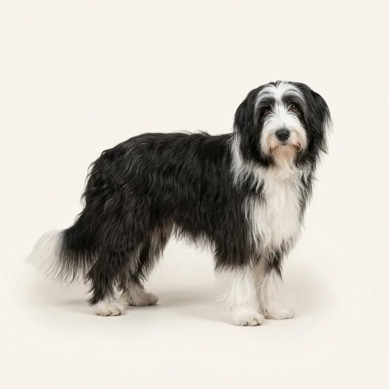 Voksen Bearded Collie i Sort-hvid