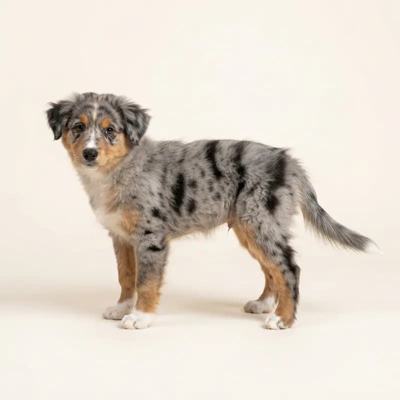 Alpin hyrdehund Welpe in Blue merle