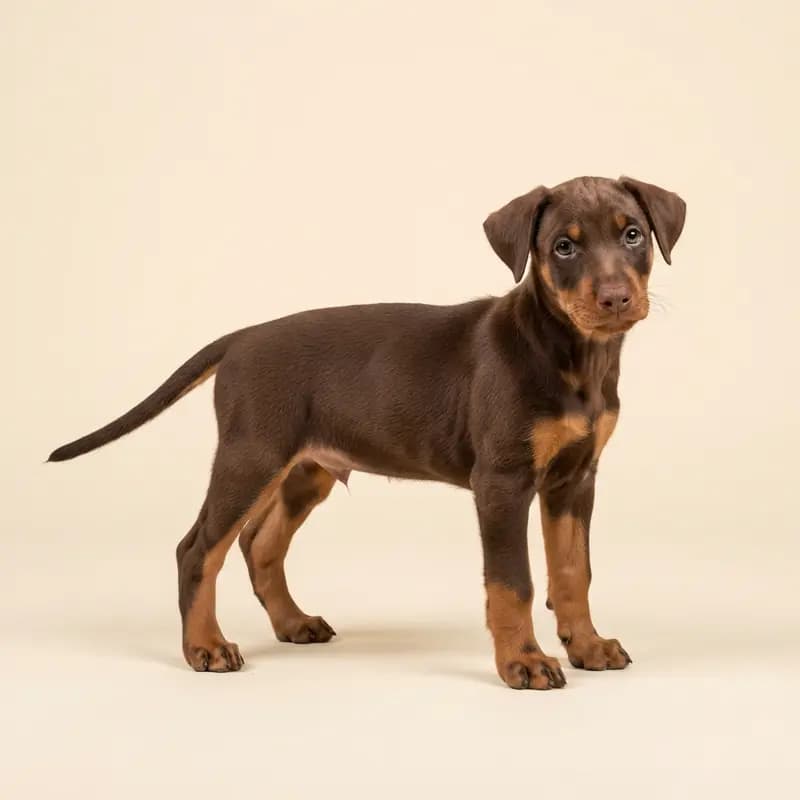 Duitse Pinscher Welpe in Bruin met tan
