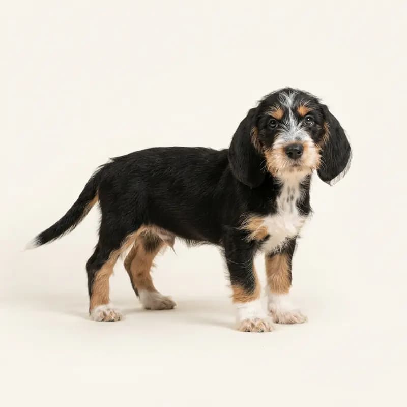 Grand Basset Griffon Vendéen Welpe in Driekleurig