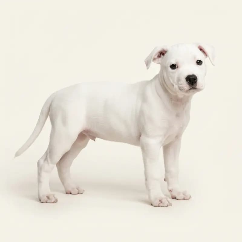 Amerikansk Staffordshire Terrier Welpe in Hvid