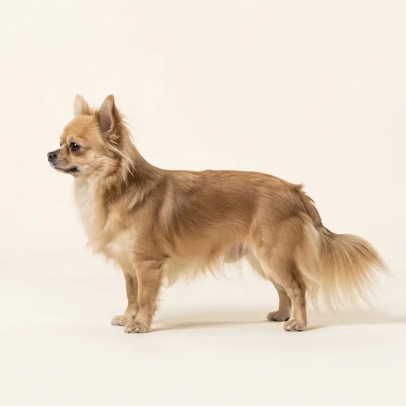 Uzun tüy tüy tipine sahip Chihuahua
