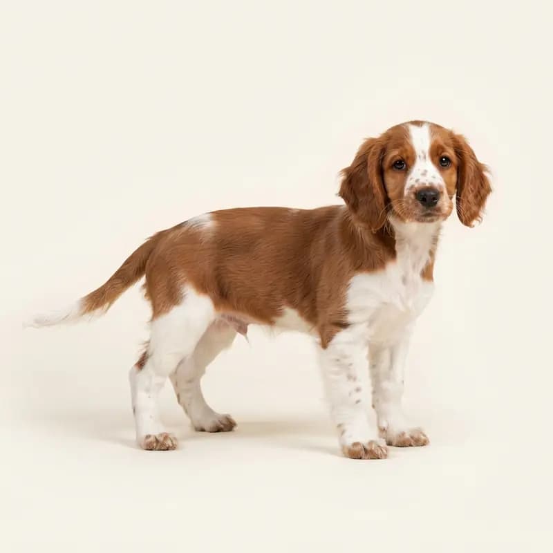 Welsh Springer Spaniël Welpe in Rood-wit