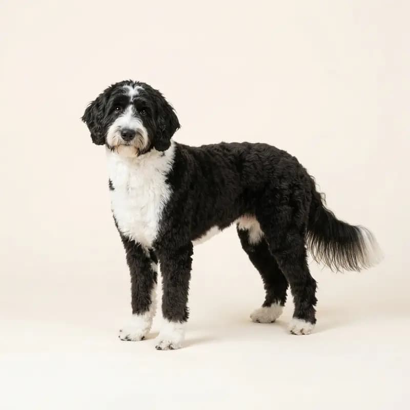 Voksen Bernedoodle i Sort-hvid