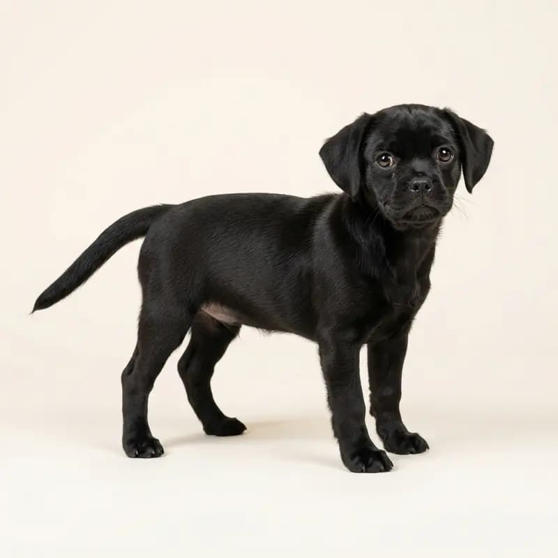 Puggle Welpe in Sort