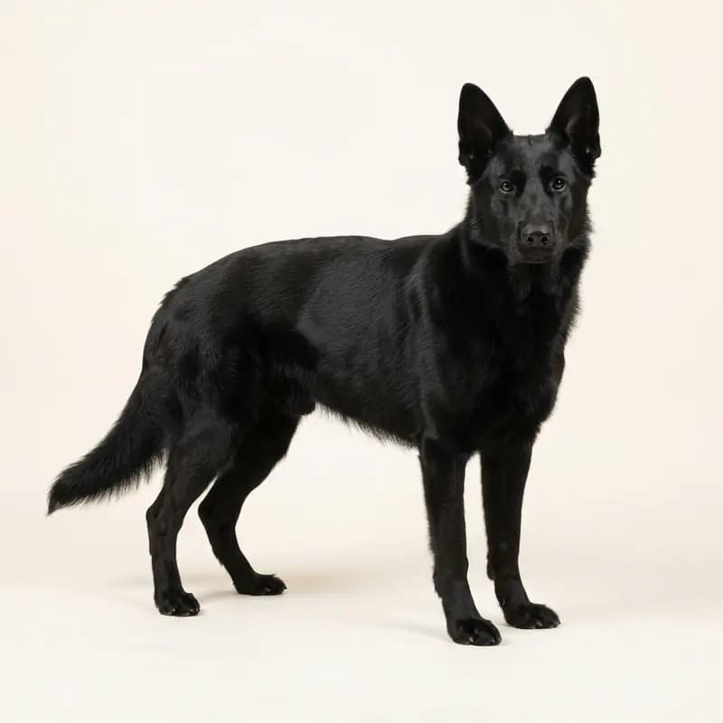 Voksen Gammel tysk schæferhund i Sort