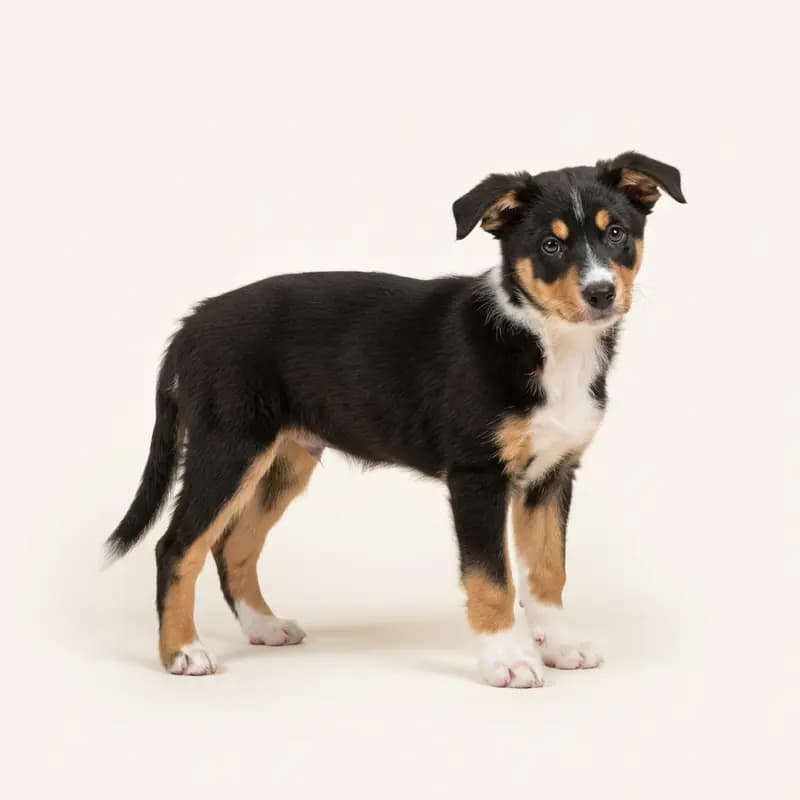 Koolie (australsk Koolie) Welpe in Trefarvet