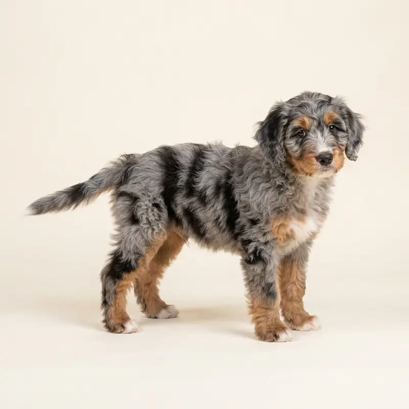 Bernedoodle Welpe in Blue merle