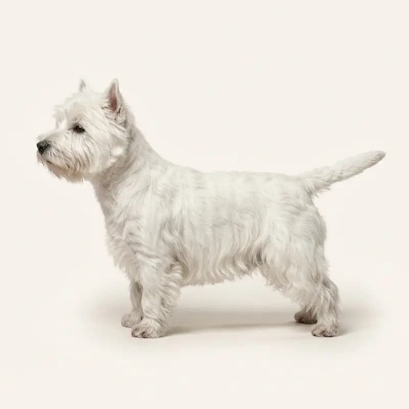 Sert tüy tüy tipine sahip West Highland White Terrier