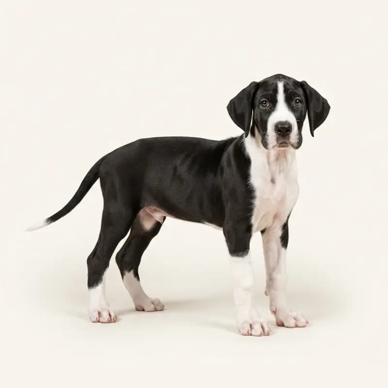 Duitse Dog Welpe in Zwart-wit