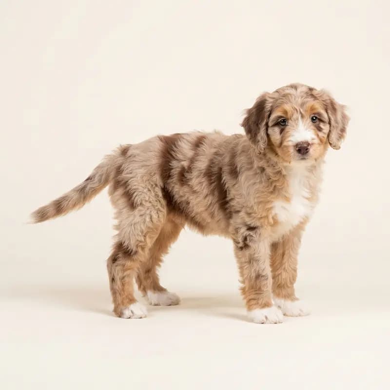 Bernedoodle Welpe in Red merle
