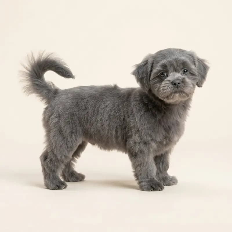 Shih Tzu Welpe in Blå