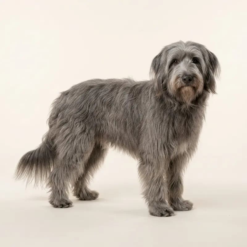 Voksen Bearded Collie i Grå