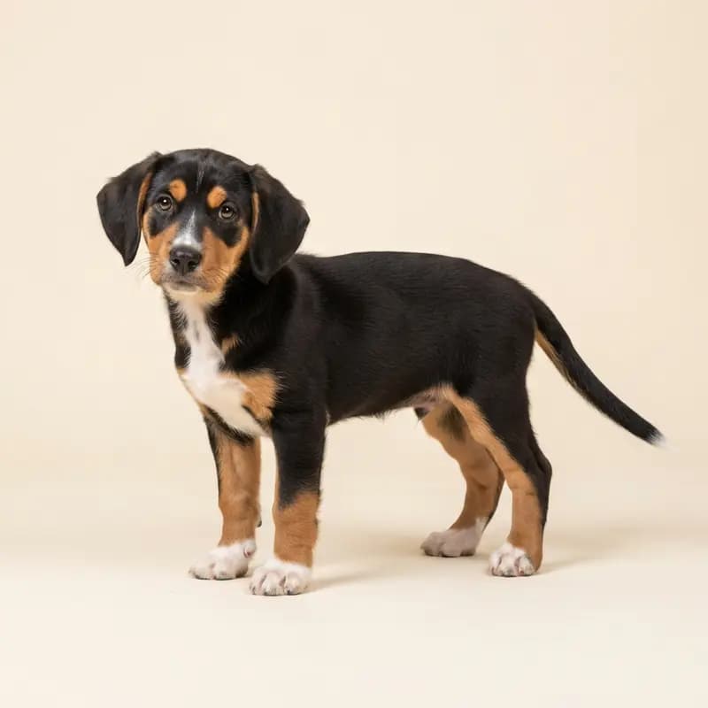 Dunkerhund (Dunkerhound - Norveç Tazısı) Welpe in Üç renkli