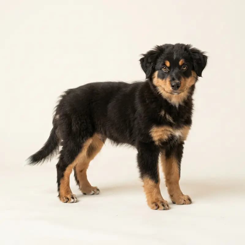 Australian Shepherd Welpe in Sort med tan