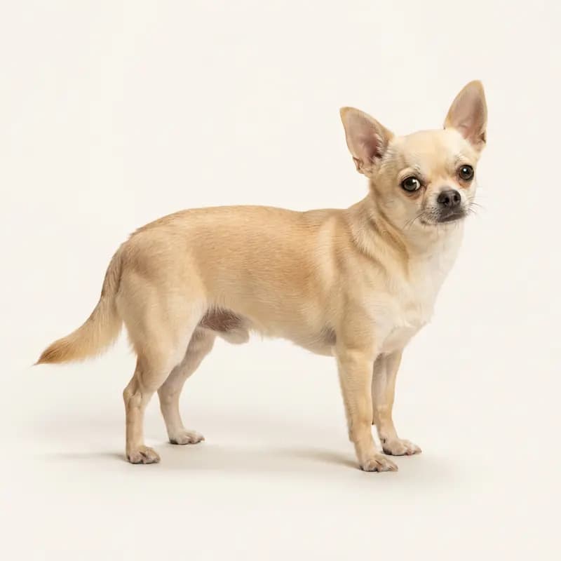 Fawn renginde yetişkin Chihuahua