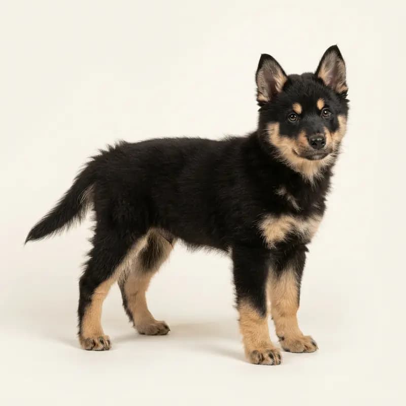 Østsibirisk Laika Welpe in Sort med tan