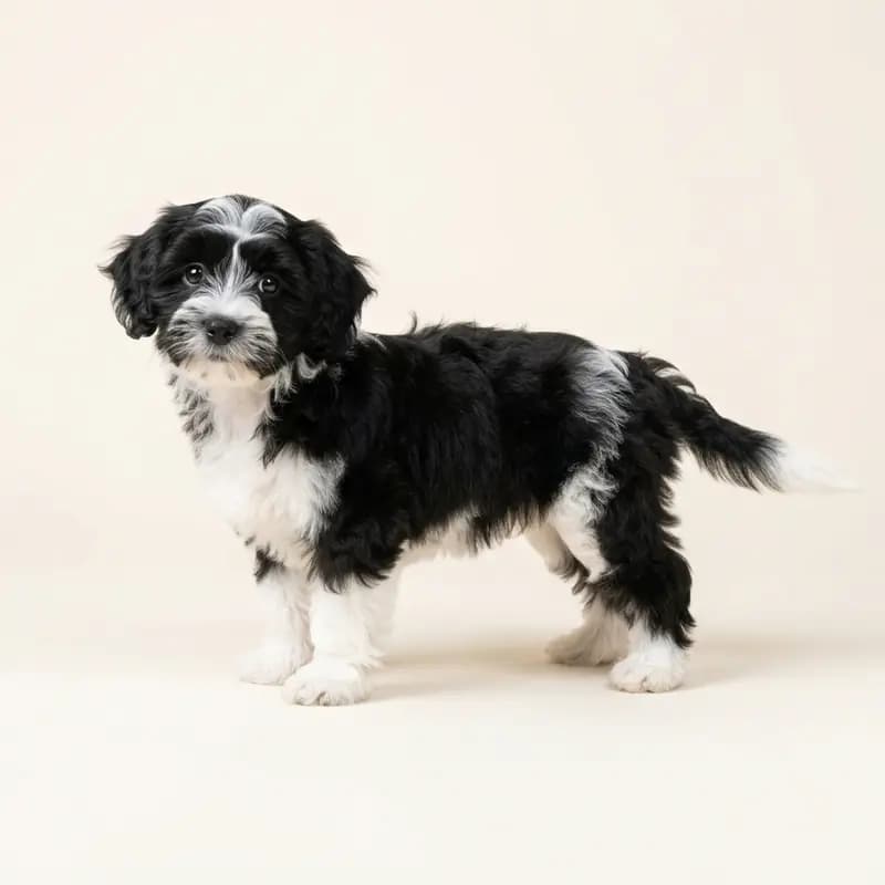 Shihpoo Welpe in Sort-hvid