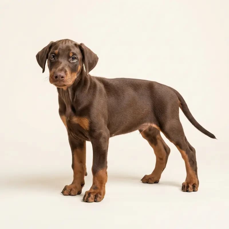 Dobermann Welpe in Marron et feu