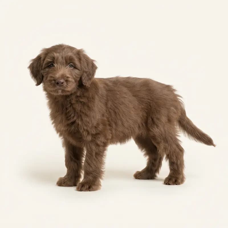 Bearded Collie Welpe in Brun