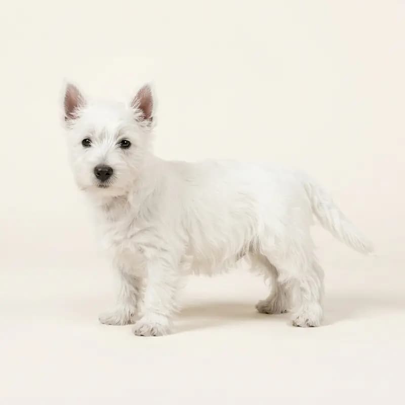 West Highland White Terrier Welpe in Beyaz