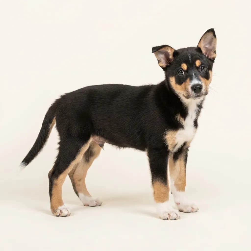 Canaan Dog in Dreifarbig (Tricolor) — Fellfarbe und Aussehen