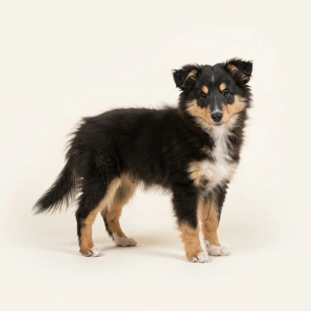 Shetland Sheepdog in Schwarz mit Loh — Fellfarbe und Aussehen