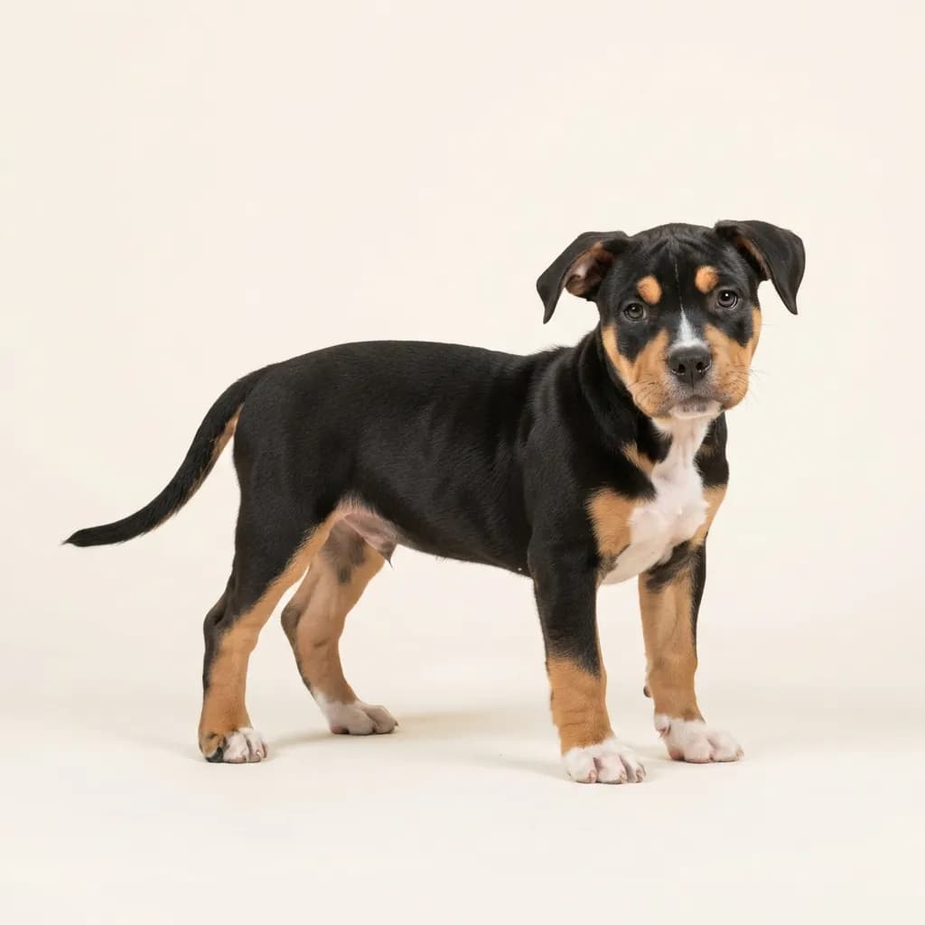 American Bully in Dreifarbig (Tricolor) — Fellfarbe und Aussehen