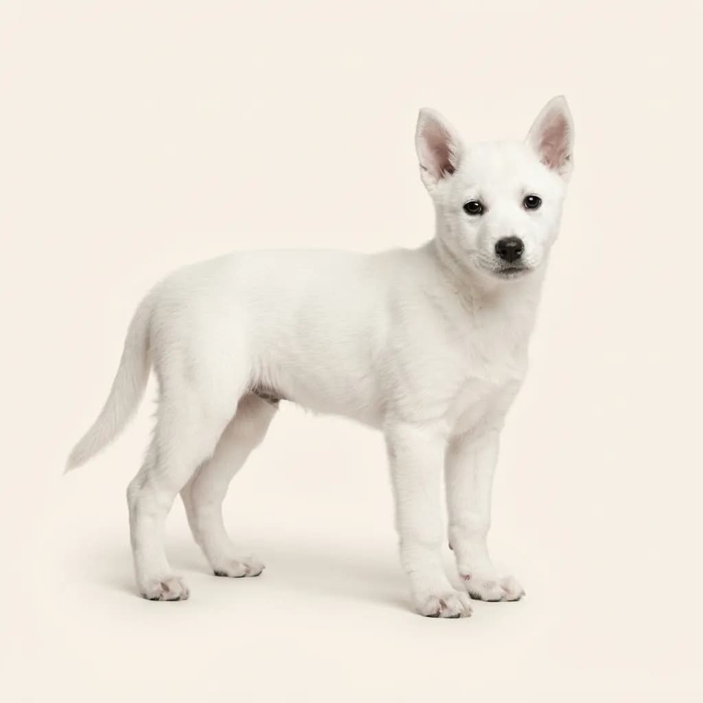 Taiwanhund in Weiß — Fellfarbe und Aussehen