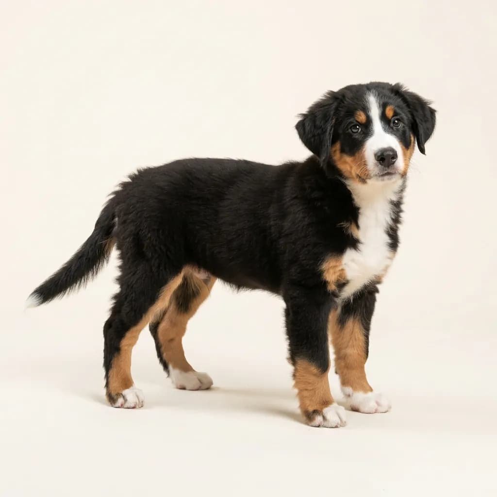 Germanischer Bärenhund in Dreifarbig (Tricolor) — Fellfarbe und Aussehen