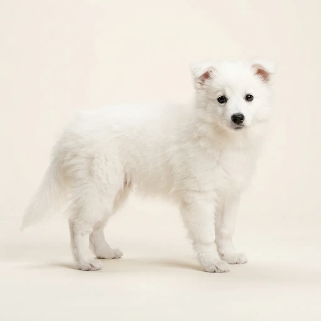 American Eskimo Dog in Weiß — Fellfarbe und Aussehen